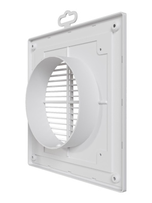 Решетка вентиляционная ПФ фланец D125 разъемная 209х209 пластик ERA