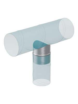 Врезка круглая IAG D125 в воздуховод D100 оцинк.сталь ERA PRO